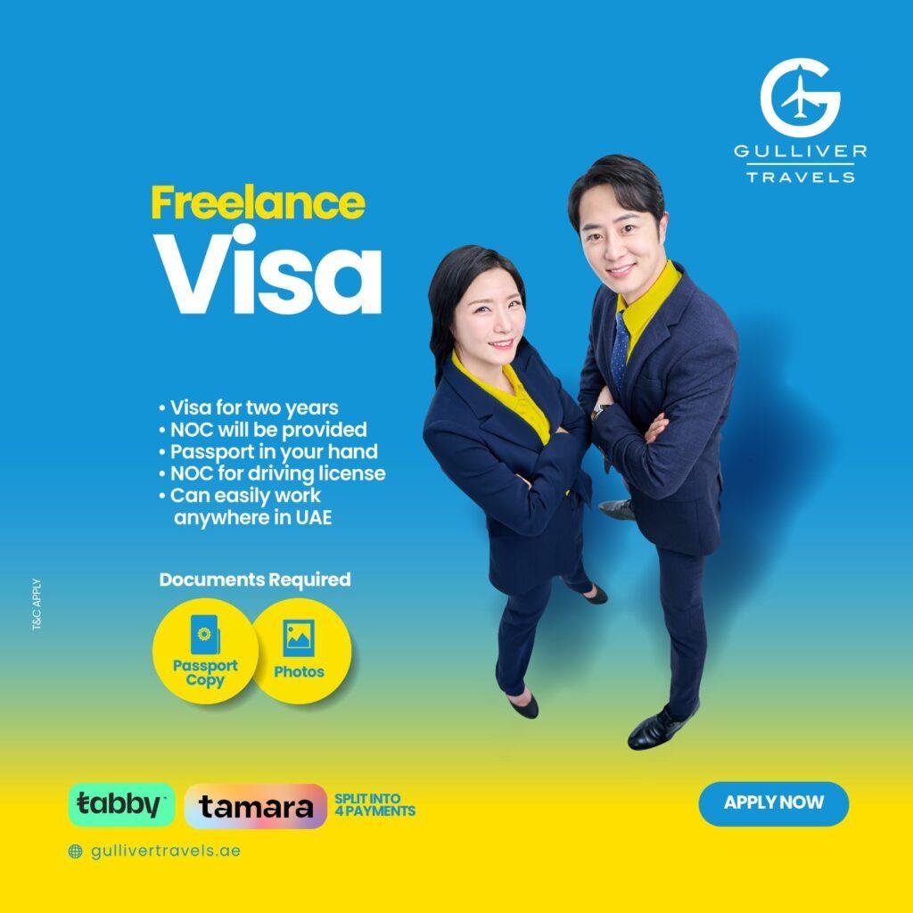 UAE freelance visa approval with ID and application papers