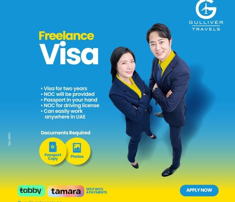 UAE freelance visa approval with ID and application papers
