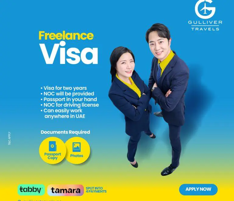 UAE freelance visa approval with ID and application papers