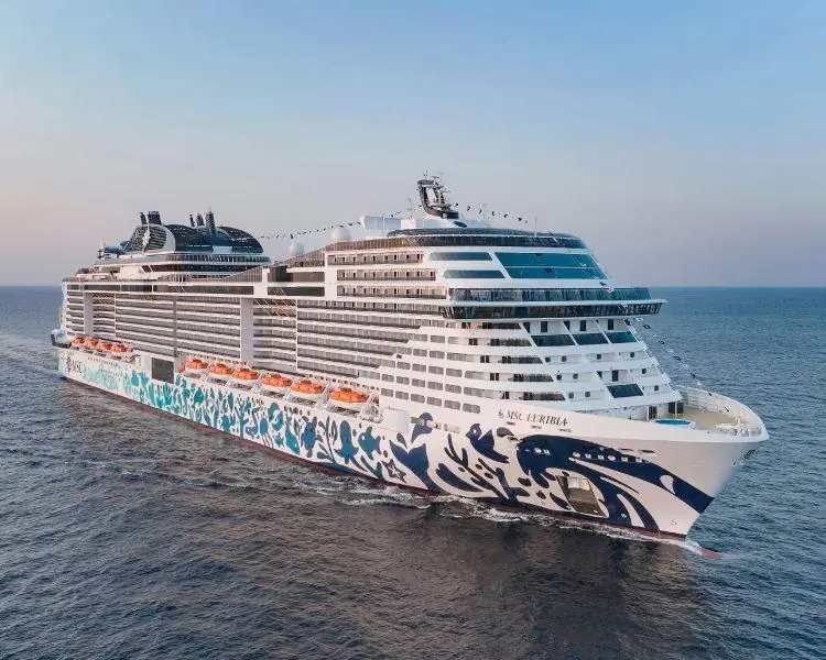 MSC Euribia cruise ship sailing on the open sea