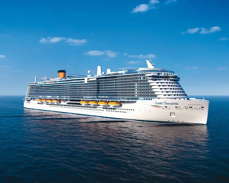 Luxury Costa Toscana cruise liner cruising the ocean