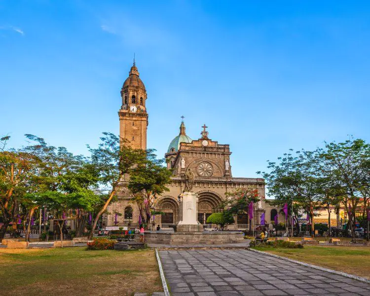 Front view of the Minor Basilica and Metropolitan Cathedral of the Immaculate Conception in Manila